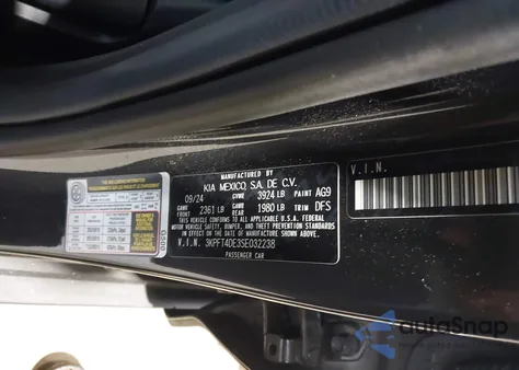 2025 Kia K4 Lxs из США, поврежденный, VIN 3KPFT4DE3SE032238